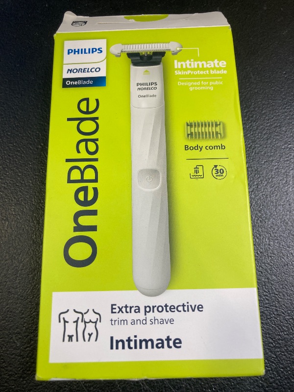 Photo 1 of Philips Norelco OneBlade Intimate, Designed for Pubic Grooming, Trim & Shave with Extra Skin Protection, Waterproof, Model QP1924/70