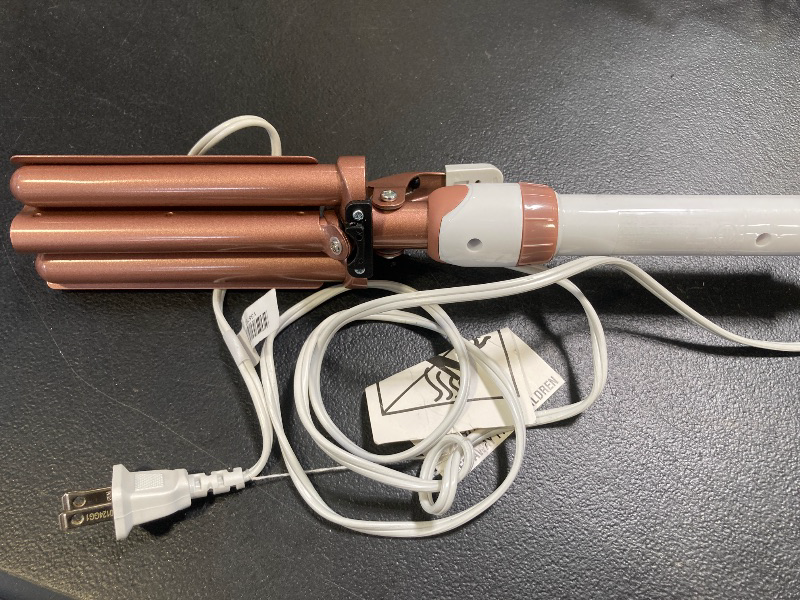 Photo 1 of Conair Double Ceramic 3 Barrel Curling Iron, Hair Waver, Create Beachy Waves, Long-Lasting Natural Tight Waves for all Hair Lengths, White / Rose GoldLPNPMDR2340416
