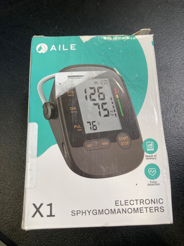 Photo 1 of Upper Arm Blood Pressure Machine - AILE High Blood Pressure Monitors for Home use with Adjustable Blood Pressure Cuff - Large LCD Screen, Dual Power Option