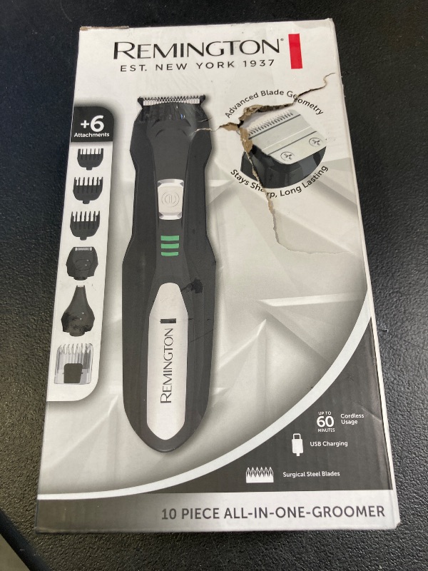 Photo 1 of Remington All-in-One Grooming Kit, Lithium Powered, 8 Piece Set with Trimmer, Men's Shaver, Clippers, Beard and Stubble Combs, Black