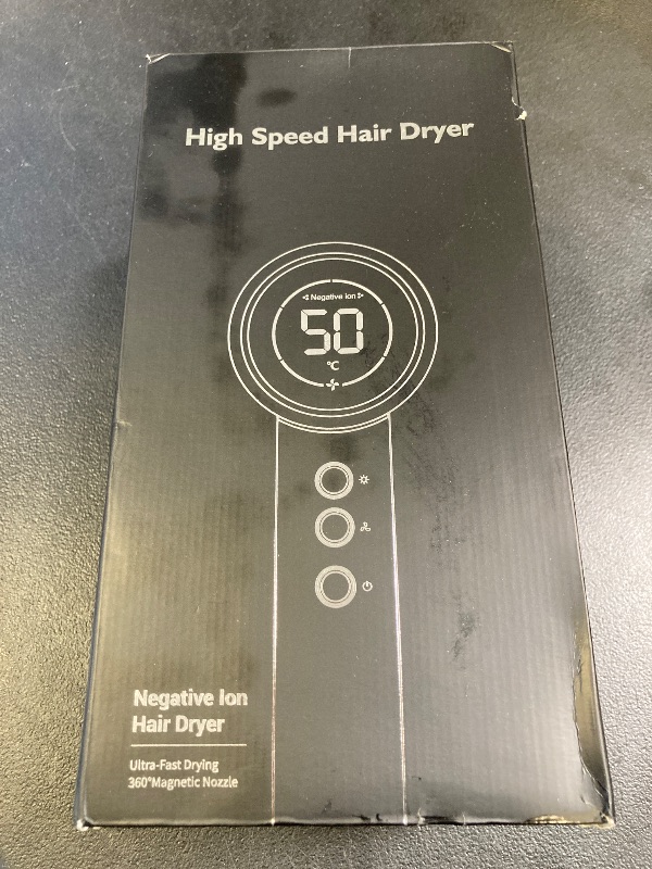 Photo 1 of Hair Dryer Blow Dryer with Diffuser, 110000RPM High-speed Professional Blow Dryer for Fast Dry, Ionic Hair Dryer with Magnetic Nozzle&LED Display, Portable Hair Dryer for Salon Home Travel-Pearl White