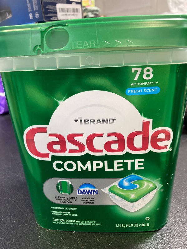 Photo 1 of Cascade Complete Dishwasher Pods - Fresh Scent ActionPacs, Dishwasher Detergent, Dishwasher Soap, Detergent Pods, 78 Count