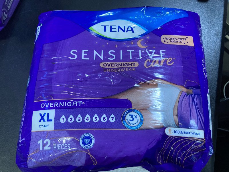 Photo 1 of Tena Sensitive Care Overnight Incontinence Underwear for Women XXLarge, 12 Count (New Sizing)