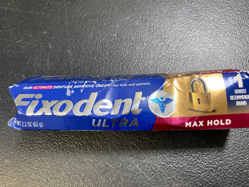Photo 1 of Fixodent Ultra Max Hold Denture Adhesive, 2.2 oz, (Packaging may vary)