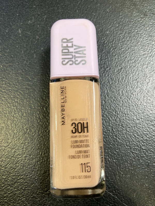 Photo 1 of Maybelline Super Stay Lumi-Matte Foundation, Lightweight and Buildable Full Coverage Foundation Makeup For Up To 30HR Wear, 115, 1 Count