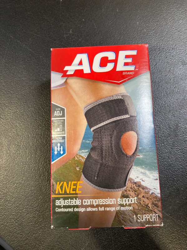 Photo 1 of ACE Brand Adjustable Compression Knee Support, Moderate Support for Weak, Sore or Injured Joints, One Size Fits Most