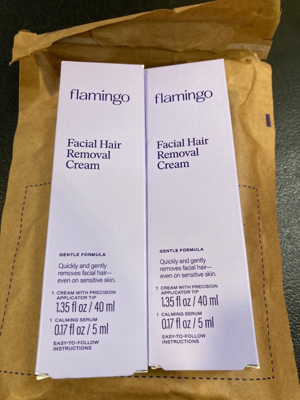 Photo 1 of Flamingo Facial Hair Removal Cream - 1.35 fl oz - Pack of 2 - Gentle Formula - Safe for Sensitive Skin