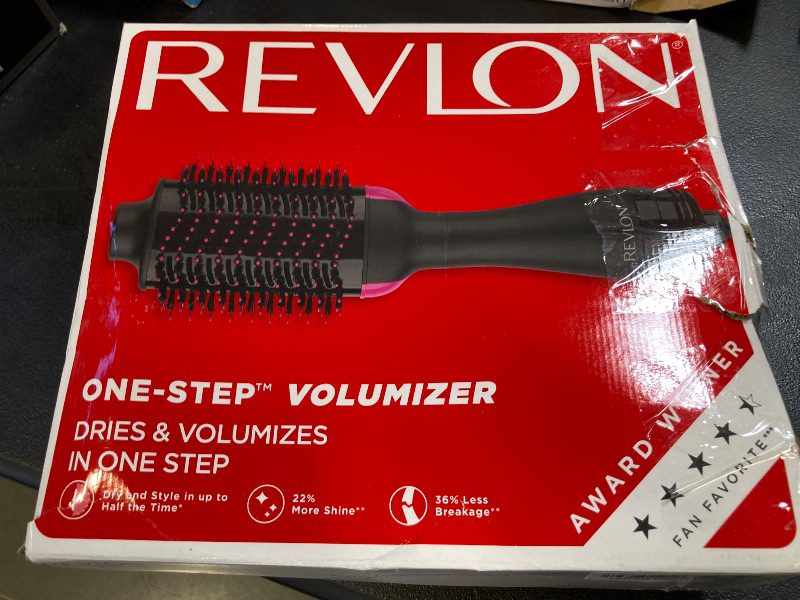 Photo 1 of REVLON One-Step Volumizer Hair Dryer and Styler, for Less Frizz, More Shine, and Reduced Heat Damage for Salon Style Round Brush for Blowout, Black (Amazon Exclusive)