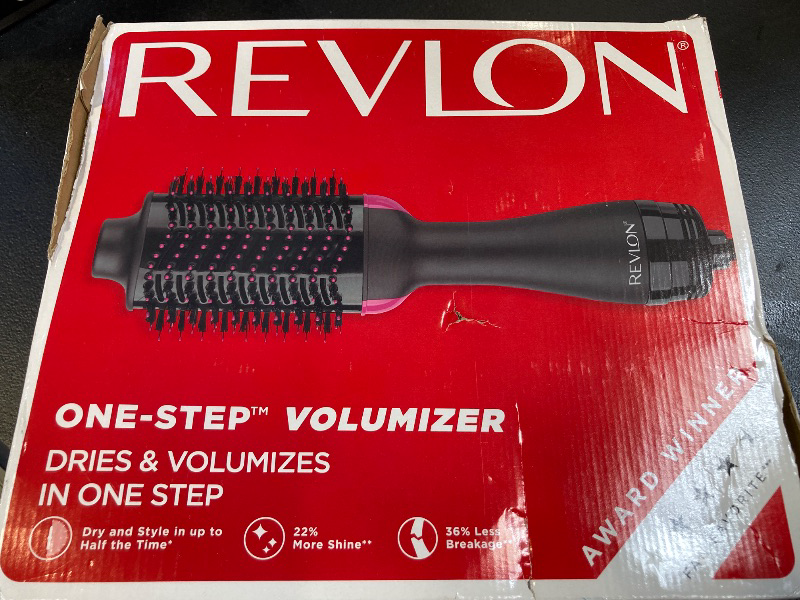 Photo 1 of REVLON One-Step Volumizer Hair Dryer and Styler, for Less Frizz, More Shine, and Reduced Heat Damage for Salon Style Round Brush for Blowout, Black (Amazon Exclusive)