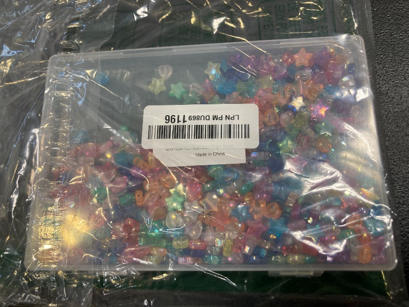 Photo 1 of 600 PCS Heart Star Shape Beads, AB Acrylic Bead Star Beads, for Jewelry Making DIY Bracelet 