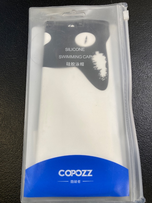Photo 1 of COPOZZ Adult Swim Caps, Silicone Waterproof Comfortable Swimming Cap for Women, Long and Short Hair(Black Cat-12yrs+)