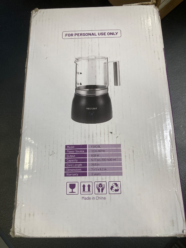 Photo 1 of Secura 17oz 4-in-1 Electric Milk Frother and Steamer with Glass Jug, Hot/Cold Foam Maker for Latte, Cappuccino, Macchiato & Hot Chocolate, No Non-Stick Coating and Teflon-Free Design