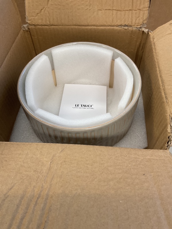 Photo 1 of LE TAUCI Succulent Pots, 6.5+8 Inch Ceramic Indoor Plant Pot with Drainage Hole, Shallow Round Succulent Planters, Set of 2, Reactive Glaze Star White