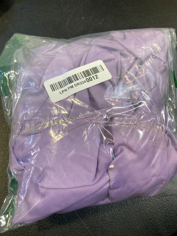 Photo 1 of Floerns Women's Plus Size Satin Spaghetti Strap Cowl Neck Wrap Party Cami Dress Mauve Purple 1XL
