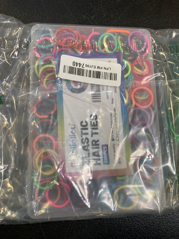 Photo 1 of 200PCS Elastic Hair Ties, No Crease Hair Small Ponytail Holders for Kids Girls Baby Toddler, Multicolor, Hair Accessories