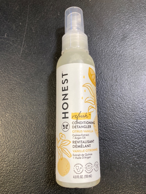 Photo 1 of The Honest Company Conditioning Hair Detangler | Leave-in Conditioner + Fortifying Spray | Tear-free, Cruelty-Free, Hypoallergenic | Citrus Vanilla Refresh, 4 fl oz