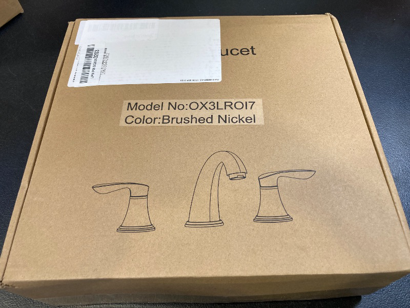 Photo 1 of Bathroom Faucet, 8 Inch Bathroom Faucets for Sink 3 Hole, Widespread Brushed Nickel Bathroom Faucet with Pop up Drain and UPC Lead-Free Hose(Brushed Nickel)