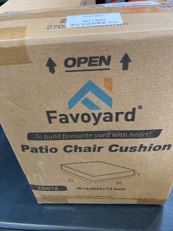 Photo 1 of Favoyard Outdoor Chair Cushion 19 x 19 x 3 Inch Rainproof & 3-Year Fade Resistant Patio Furniture Cushions with Removable Cover and Adjustable Ties for Garden Sofa Couch Pads Set of 2, Red
