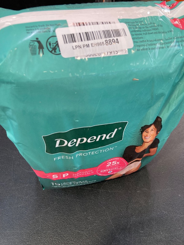 Photo 1 of Depend Fresh Protection Adult Incontinence & Postpartum Bladder Leak Underwear for Women, Disposable, Maximum, Small, Blush, 19 Count, Packaging May Vary
