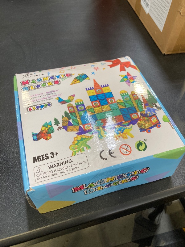 Photo 1 of Jasonwell Magnetic Tiles Building Blocks Set for Boys Girls Preschool Educational Magnet Construction Kit Stacking STEM Toys Christmas Birthday Gifts for Kids Toddlers 3 4 5 6 7 8 9 10 + Year Old