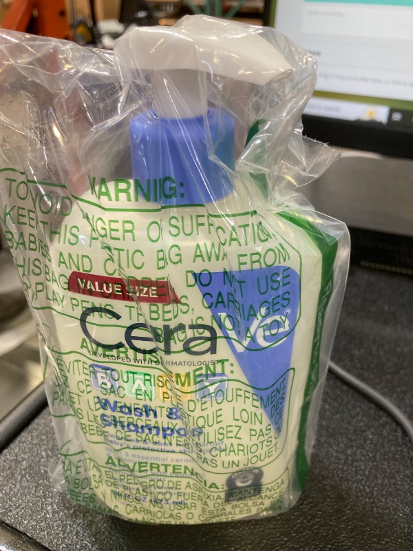 Photo 1 of CeraVe Baby Wash & Shampoo, 2-in-1 Tear-Free for Skin Hair Fragrance, Paraben, Dye, Phthalates Sulfate Free Bath, Soap with Vitamin E 16 Ounce