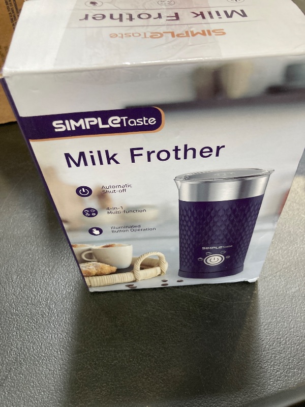 Photo 1 of SIMPLETASTE Milk Frother, 4-in-1 Electric Milk Steamer, Automatic Warm and Cold Foam Maker and Milk Warmer for Latte, Cappuccinos, Macchiato