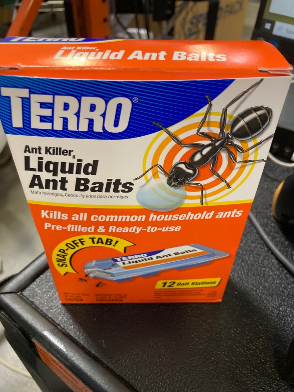 Photo 1 of TERRO Ant Killer Bait Stations T300B - Liquid Bait to Eliminate Ants - 12 Count Stations for Effective Indoor Ant Control