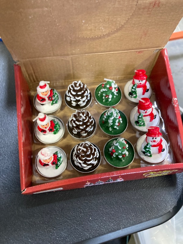 Photo 1 of ArtCreativity Bulk Christmas Candle Set - Includes 12 Christmas Tealight Candles in Festive Designs - Indoor Christmas Decorations - Xmas Party Supplies - Tealight Candles (Bulk) for Holiday Décor