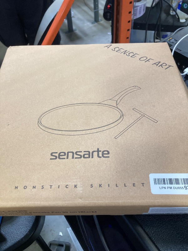 Photo 1 of SENSARTE Nonstick Crepe Pan, Swiss Granite Coating Dosa Pan Pancake Flat Skillet Tawa Griddle 12-Inch with Stay-Cool Handle, Induction Compatible (Black)