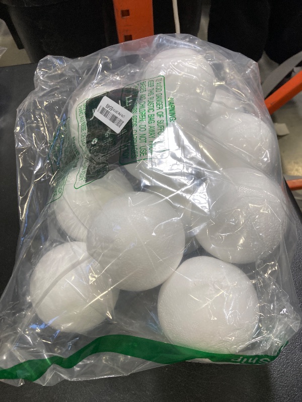 Photo 1 of 4 Inch Foam Balls for Crafts - 12 Pack Round White Polystyrene Spheres for DIY Projects, Ornaments, School Modeling, Drawing - Craft Foam Balls