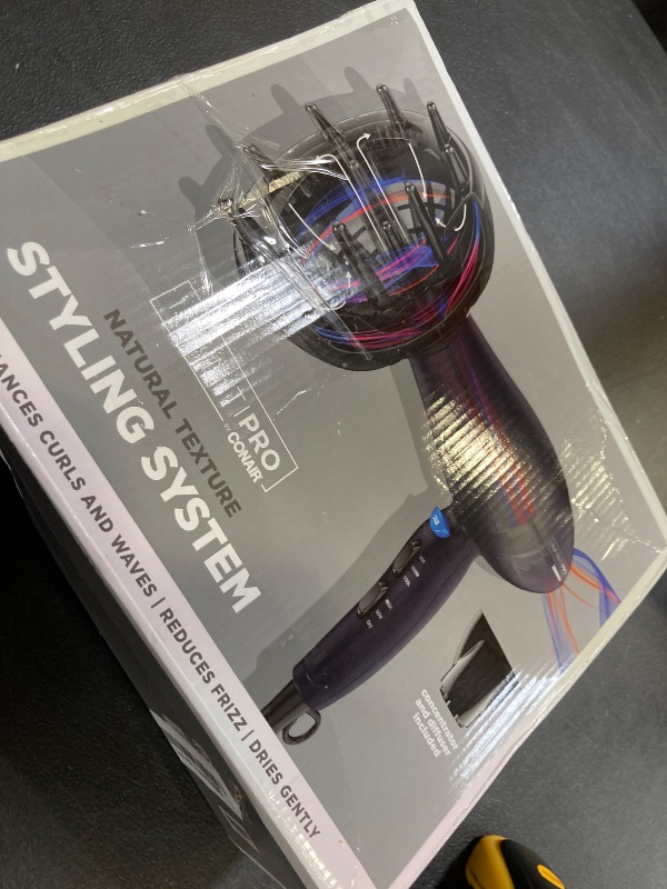 Photo 1 of INFINITIPRO BY CONAIR Hair Dryer with Innovative Diffuser | Enhances Curls and Waves while Reducing Frizz | Dark Blue | Packaging May Vary