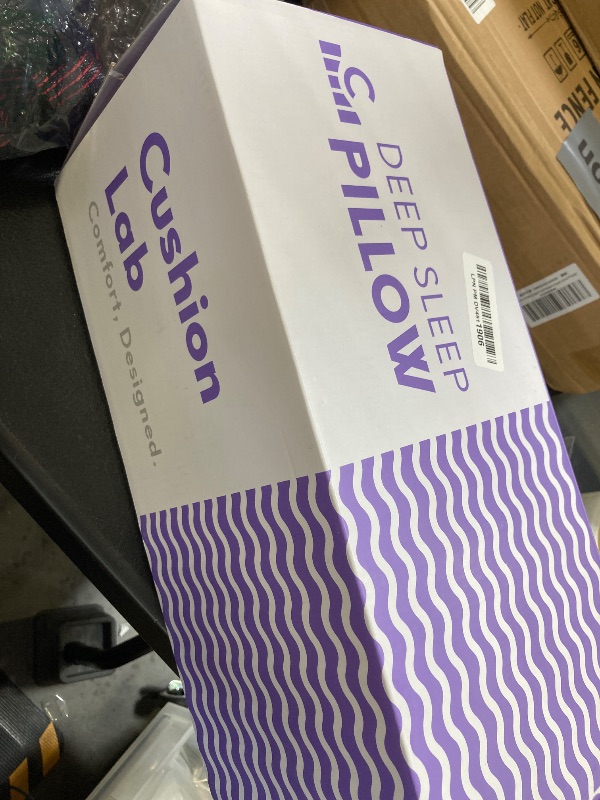 Photo 1 of C CUSHION LAB Deep Sleep Pillow, Patented Ergonomic Contour Design for Side & Back Sleepers, Orthopedic Cervical Shape Gently Cradles Head & Provides Neck Support & Shoulder Pain Relief - Calm Grey