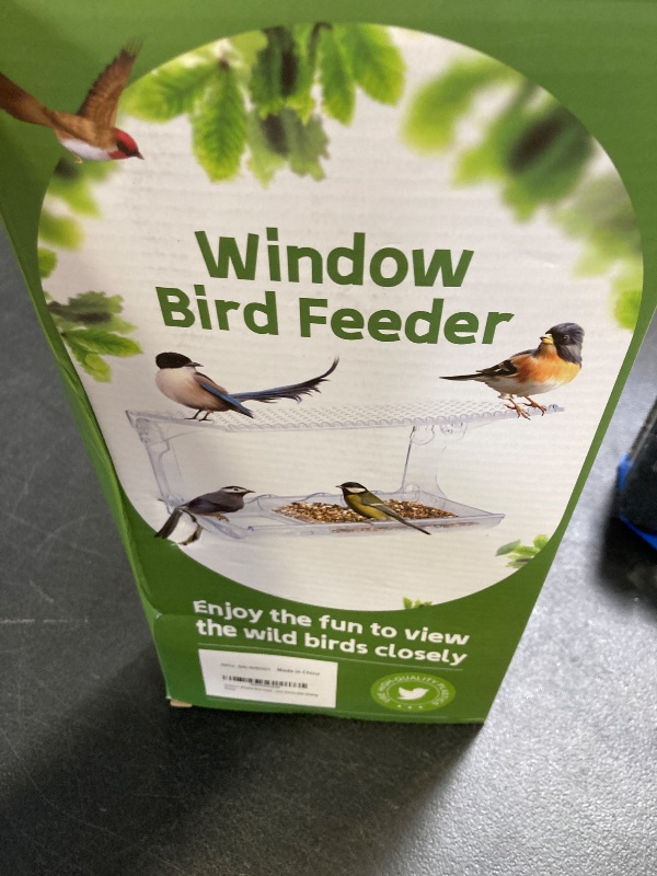 Photo 1 of SUNALLY Window Bird Feeder for Outdoors, Clear Bird Feeders Window Mounted with Strong Suction Cups, Transparent Birds House Outside Wild Watching for Garden, Yard, Elderly Kids Viewing