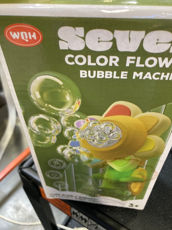 Photo 1 of Vodolo Seven Color Flower Bubble Machine,7 Color Sunflower Rechargeable Bubble Blower with Lights for Kids Ages 4-8,Toddlers 3 and up Automatic Bubble Maker for Bathtub Bath,Summer Outdoor Toys
