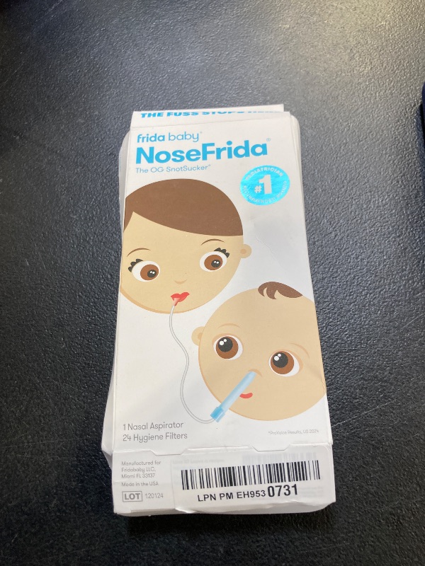 Photo 1 of Frida Baby NoseFrida SnotSucker for Baby, Nasal Aspirator for Baby, Nose Sucker, Nasal Aspirator for Allergy Relief + Congestion Relief with 24 Extra Hygiene Filters, FSA/HSA Eligible