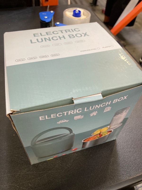 Photo 1 of Electric Lunch Box for Adults, 41-Ounce Portable Food Warmer, 100W Leakproof Heated Lunch Box with Insulated Bag Fork Spoon for Car/Truck/Home/Work, 12V/24V/110V, Green