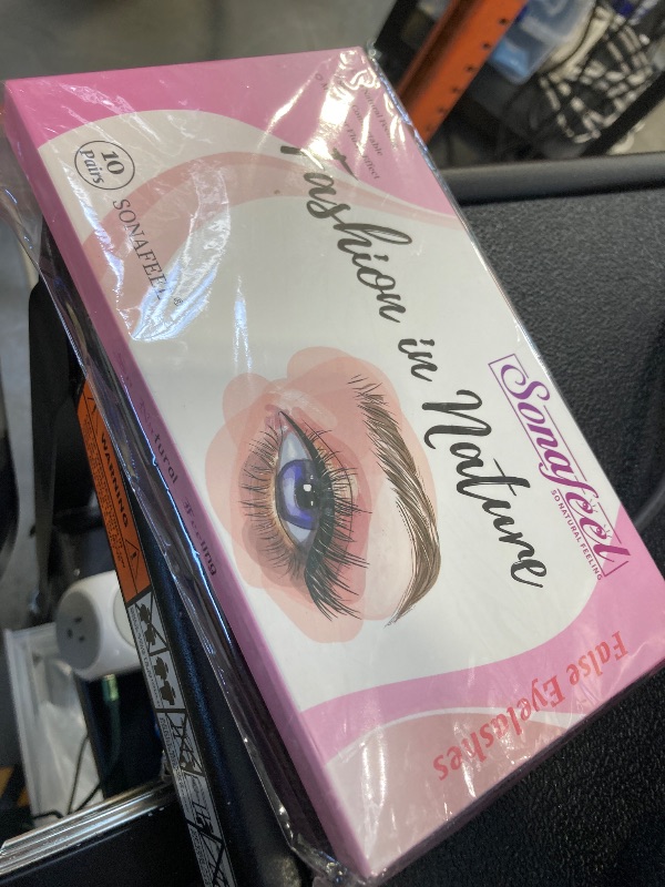 Photo 1 of SONAFEEL Short Eyelashes Curly Lashes 12mm Fluffy Mink Lashes D Curl 10Pairs Short Russian Strip Lashes Pack Reusable False Eyelashes