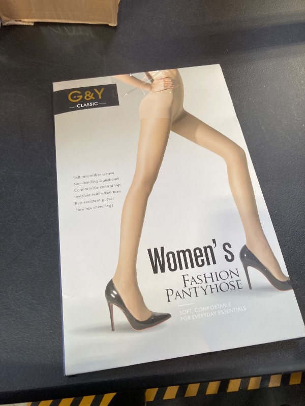 Photo 1 of G&Y 3 Pairs Women's Sheer Tights - 20D Control Top Pantyhose with Reinforced Toes(Nude, S)