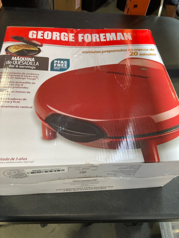 Photo 1 of George Foreman Electric Quesadilla Maker, Red, GFQ001 10 Inch