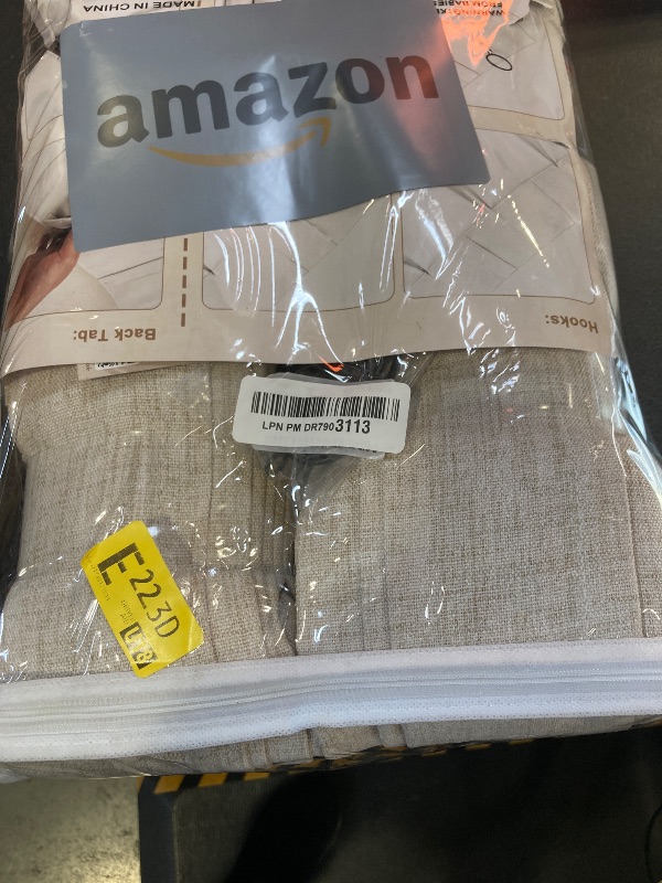 Photo 1 of Unique Natural Linen Blend Heavy Fall Curtains 86 Inches Long for Bedroom/Living Room, Custom Pinch Pleated Track System Sheer Curtains Light Filtering Privacy Decorative Drapes 40"x86"x2 Panels Hooks