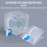 Photo 1 of Wovilon Foldable Camping Water Canisters Water Storage Bag Water Bucket With Tap Outdoor Hiking Drinking Water Tank, Food-Safe, Transparent 2 pack