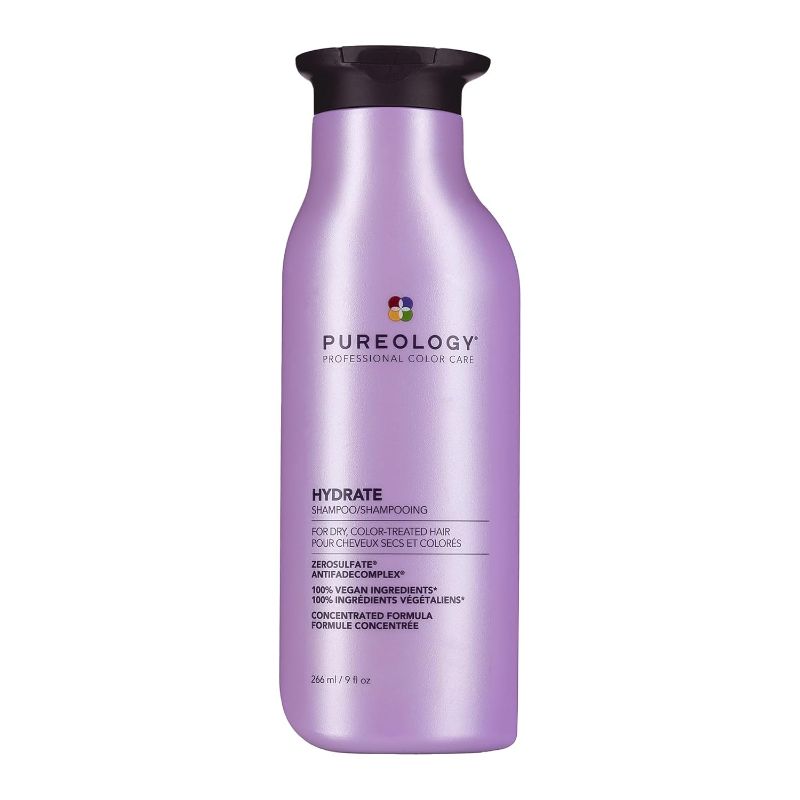 Photo 1 of Pureology Hydrate Shampoo - For Dry or Color-Treated Hair, Intense Hydration & Softness, With Rose Extract & Green Tea, Vegan & Sulfate-