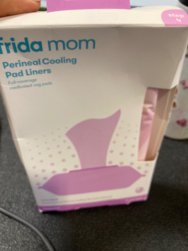Photo 1 of Frida Mom Witch Hazel Perineal Cooling Pad Liners for Postpartum Care, Hospital Bag Essentials for Pain Relief After Birth, Full-Length Medicated Cooling Pad Liners (24ct)