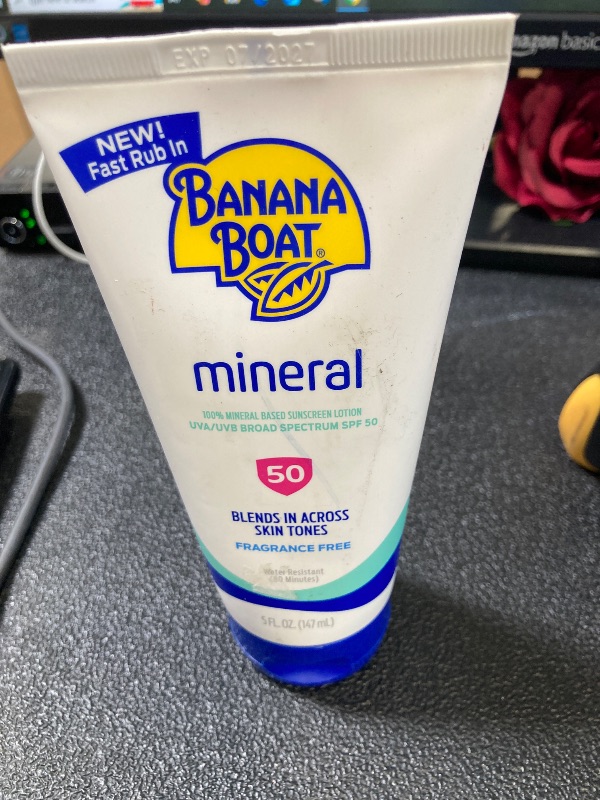 Photo 1 of Banana Boat Mineral Sunscreen SPF 50 Lotion, 5oz | Zinc Oxide Sunscreen Lotion, Beach Essentials, SPF 50 Sunblock, 5oz