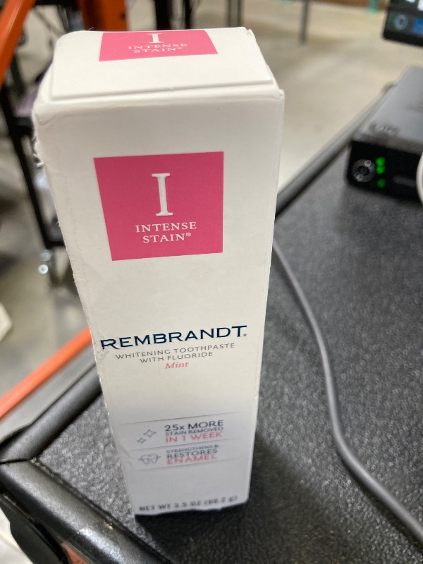 Photo 1 of REMBRANDT Intense Stain Whitening Toothpaste With Fluoride, Removes Tough Stains, Rehardens And Strengthens Enamel, 3.5 Ounce - (Pack of 2)