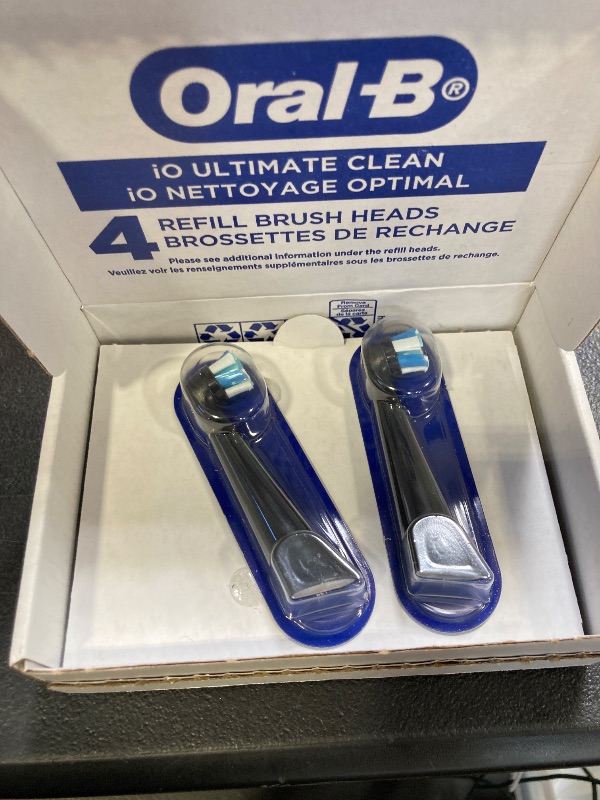 Photo 1 of Oral-B iO Series Ultimate Clean Electric Toothbrush Replacement Brush Heads for an Oral-B Electric Toothbrush, 4 count, Black