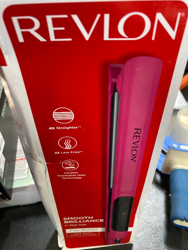 Photo 1 of Revlon Smooth Brilliance Ceramic Hair Flat Iron | Smooth Glide and Ultra-Sleek Sylas, (1 in)
