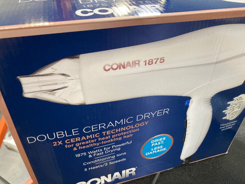 Photo 1 of Conair Double Ceramic Hair Dryer with Diffuser | Blow Dryer with Ionic Conditioning | Includes Diffuser and Concentrator | Amazon Exclusive
