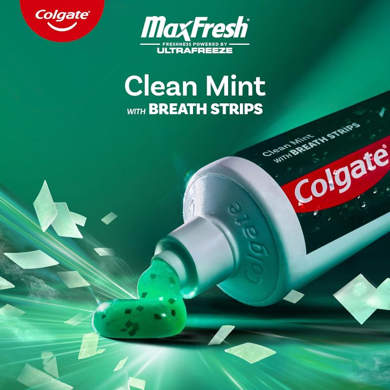 Photo 1 of Colgate Max Fresh Whitening Toothpaste with Mini Strips, Clean Mint Toothpaste for Bad Breath, Helps Fight Cavities, Whitens Teeth, and Freshens Breath, 6.3 Ounce (Pack of 2)