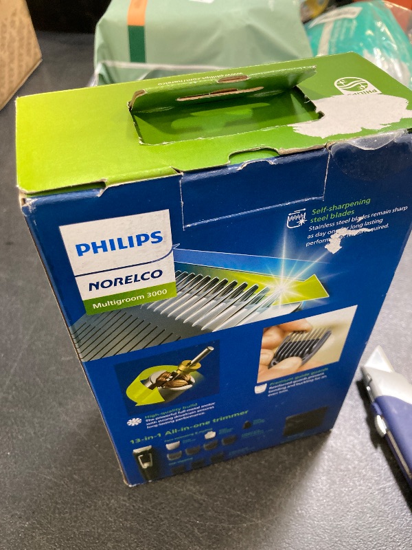 Photo 1 of Norelco Philips Multi Groomer All-in-One Trimmer Series 3000-13 Piece Mens Grooming Kit for Beard, Face, Nose, Ear Hair Trimmer and Hair Clipper - NO Blade Oil Needed, MG3740/40